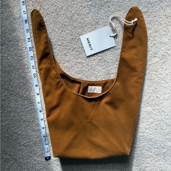 NWT Merit Beauty Signature Makeup Bag Corduroy Tie Top Pouch Minimalist Purse - Picture 4 of 8